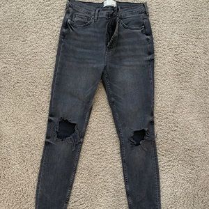 Black Jeans with Ripped Knees